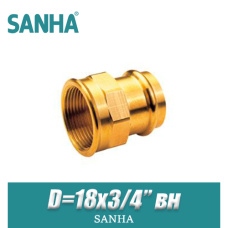 Муфта пресс медная Sanha D=18x3/4 вн.